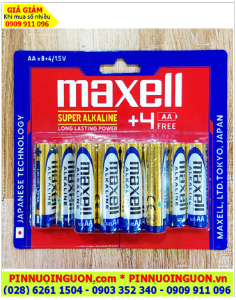 Maxell LR6(GD), Pin AA 1.5v Super Alkaline Maxell LR6(GD) chính hãng (Loại vỉ 12viên)